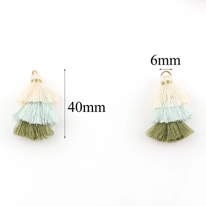 6 PC Fleuri Layered Key Tassels
