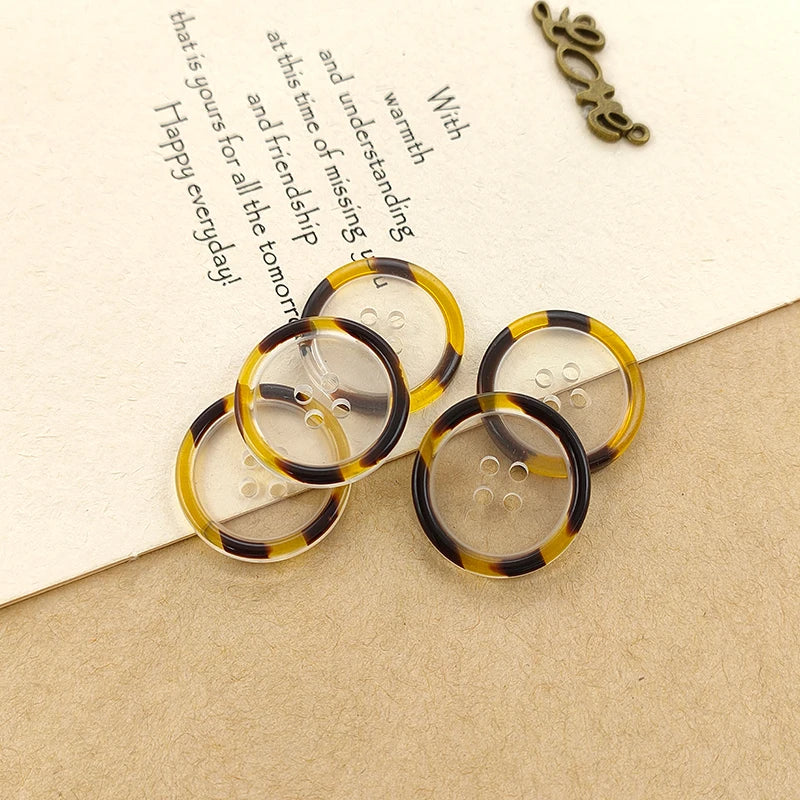 Heixo Leopard Resin Button - 20 PC