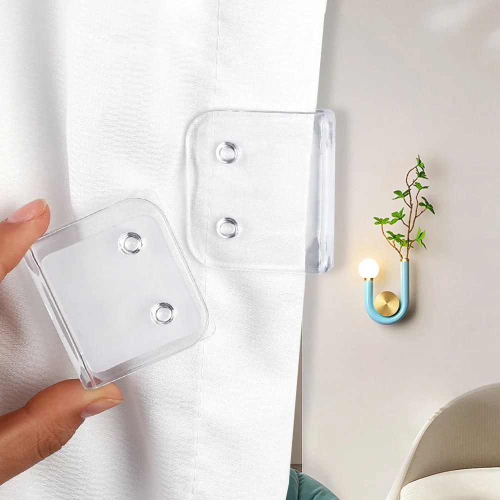 2 PC / Transparent Plastic Shower Curtain Clips Holder