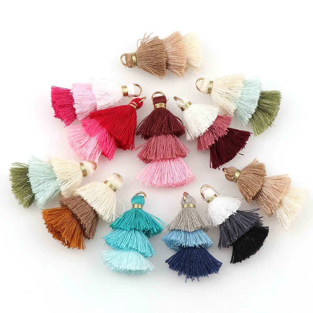 6 PC Fleuri Layered Key Tassels