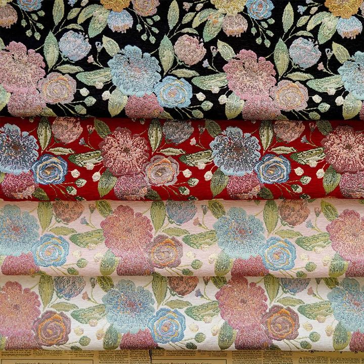 Cakanta Thick Gold Silk Large Flower Jacquard Fabric