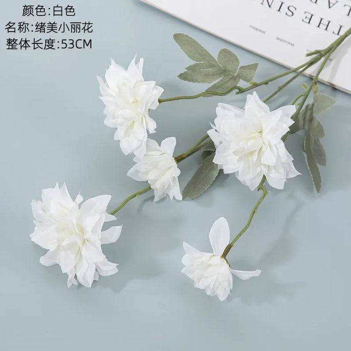 Glimmer 5 Head Artificial Flower Dahlia Flower