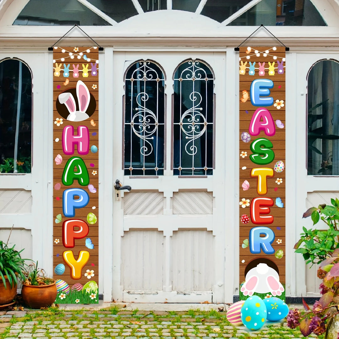 Happy Easter Bunny Friends Door Banner / 2PC