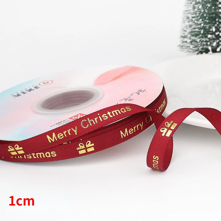 5 Yards / Polyester Printed Christmas Decoration Ribbon