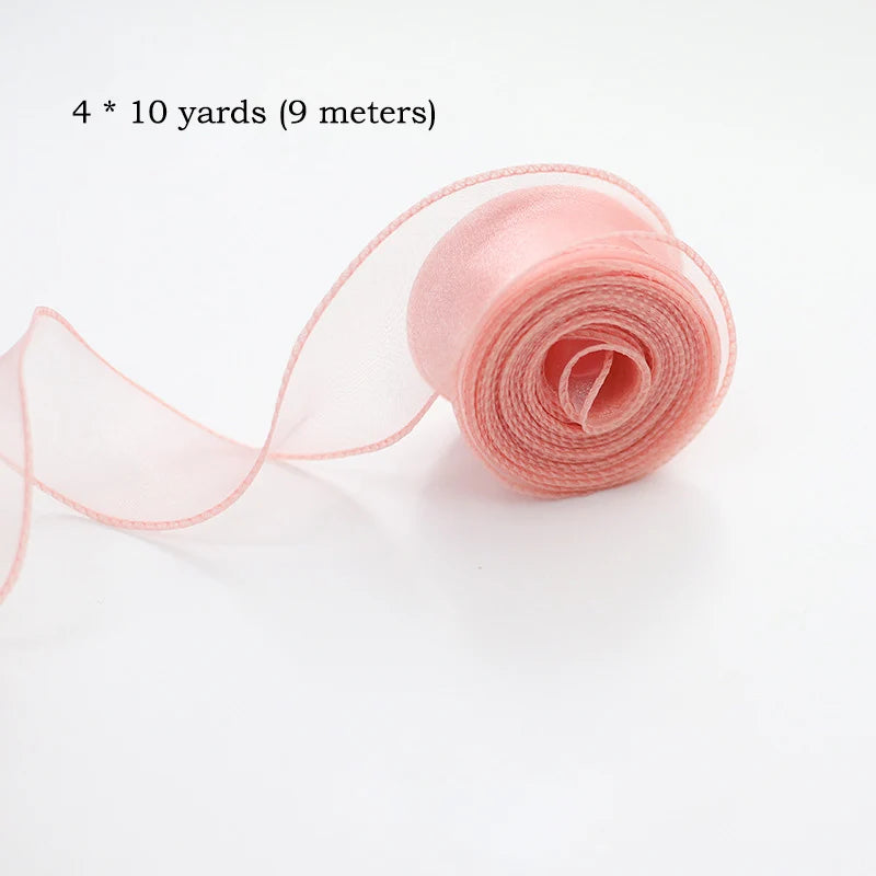 10 Yards / Sheer Chiffon Organza Ribbon Roll