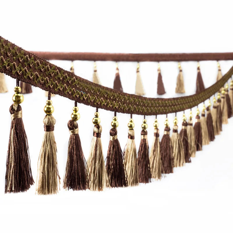 Olie Metal Beaded Tassel Fringe Trim