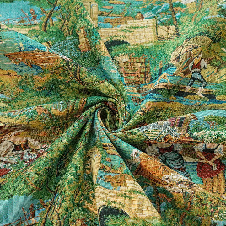 Moorland Oil Painting Style Thick Yarn Dyed Chenille Fabric