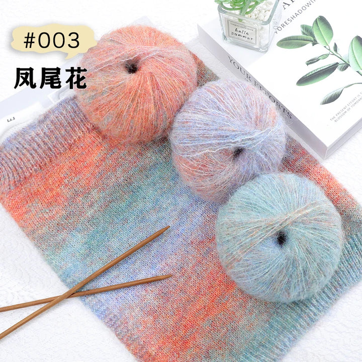250g/set Colorful Mohair Yarn for Hand Knitting
