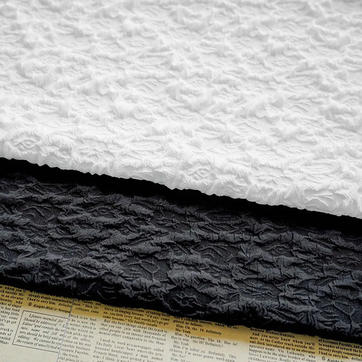 Dupino Black White 3D Jacquard Fabric