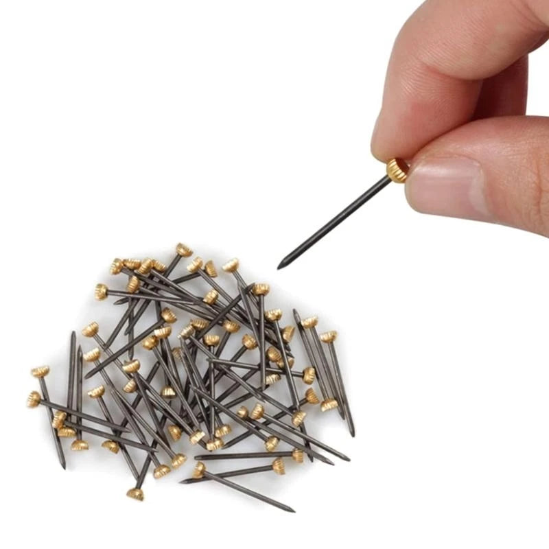 Pack of 50 Versatile Round Black Gold Small Head Nails