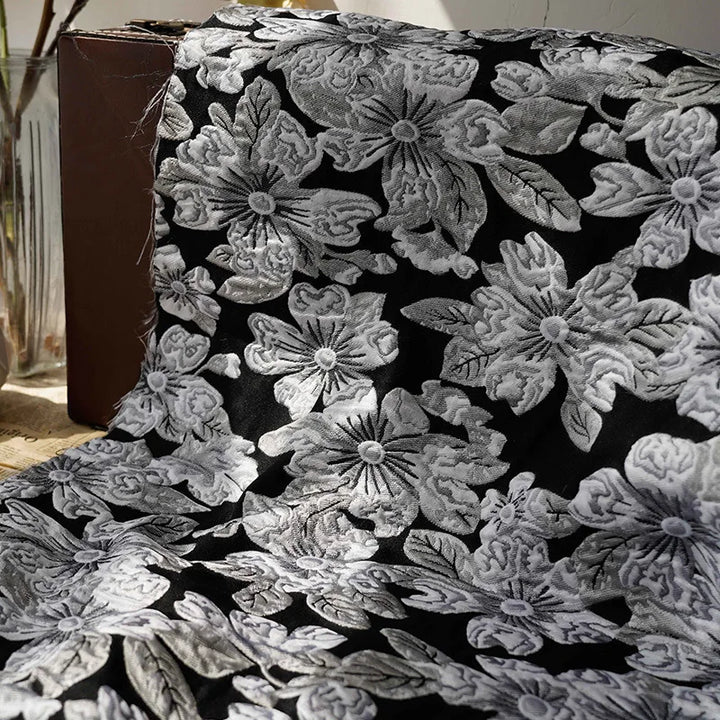Mosimomo Embossed Flowers Yarn Dyed Jacquard Fabric