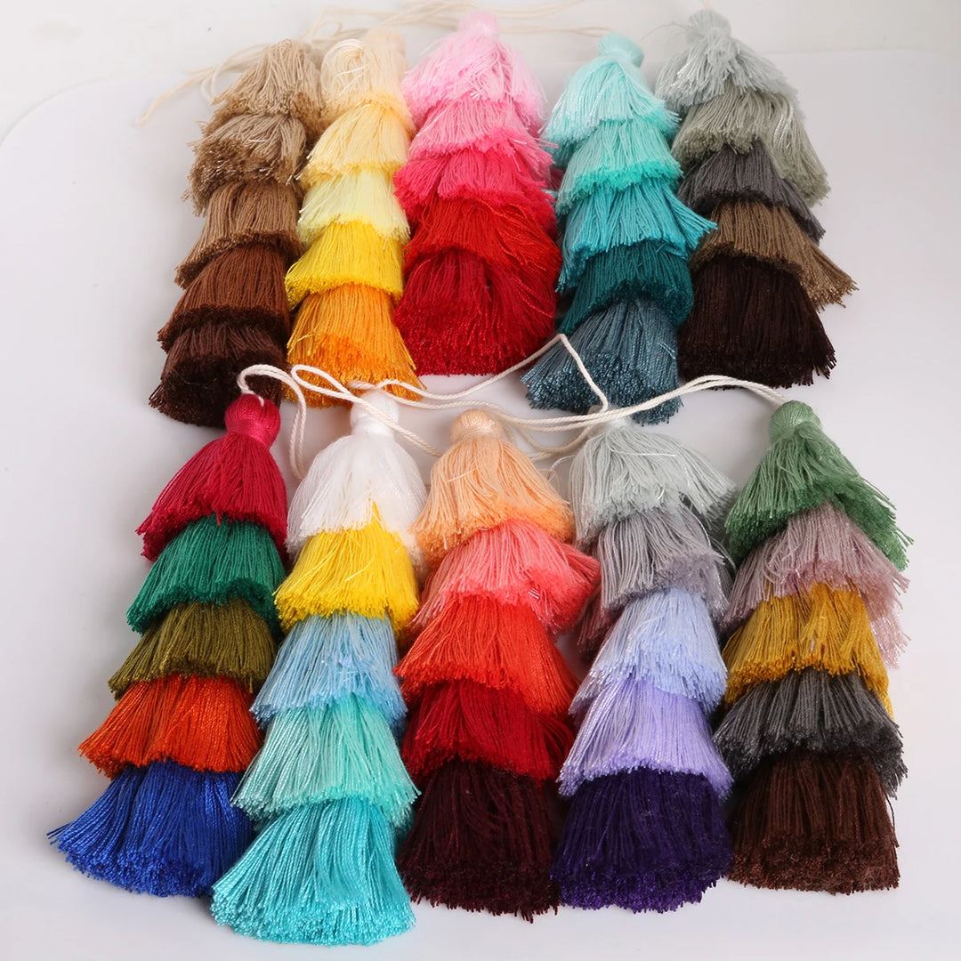 Valure 12cm Polyester Cotton 5 Layers Colorful Key Tassels