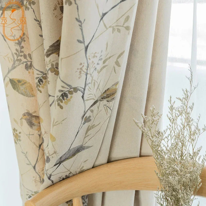 Printed Cotton Linen Custom Made Curtain Drapery