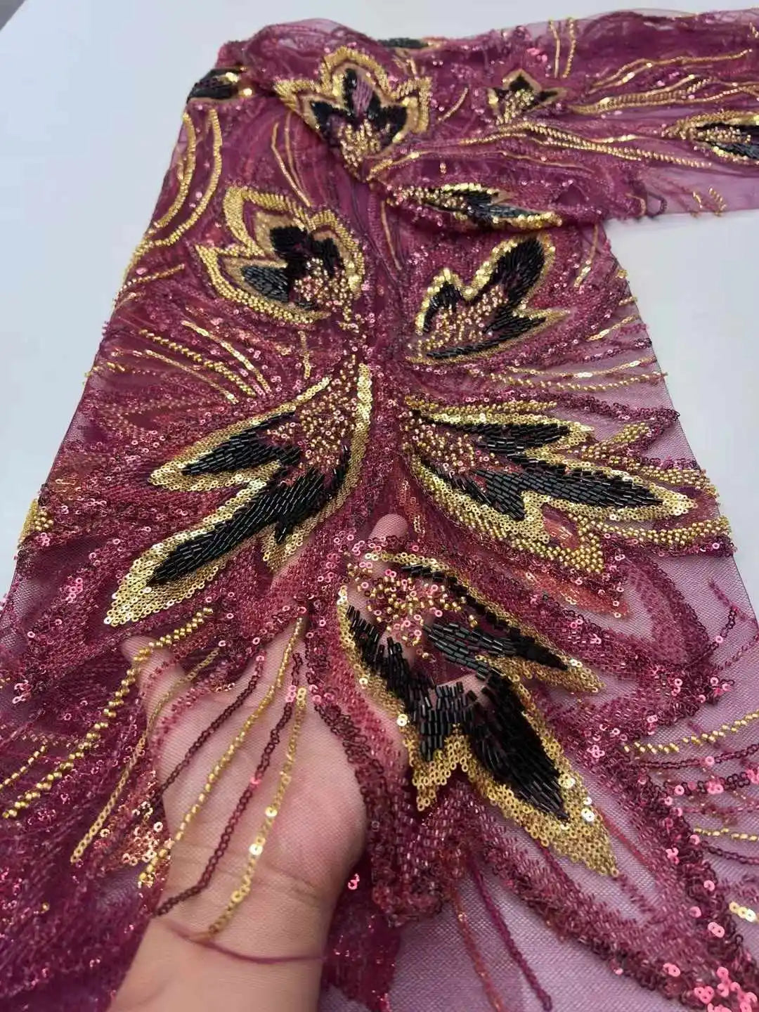 5 YARDS / 10 COLORS / Ornexa Beaded Embroidery Bridal Mesh Lace Fabric