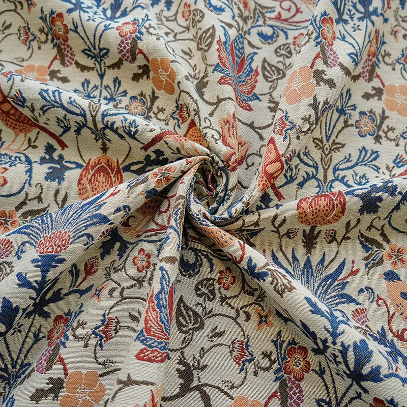 Henritte Flowers and Birds Yarn Dyed Jacquard Fabric