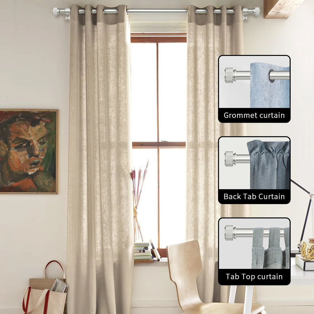 Lyra 5/8" Diameter Adjustable Single Drapery Curtain Rod Set