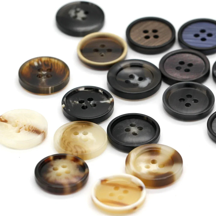 Manein 15/20mm Retro Men Suit Horn Resin Button - 20 PC