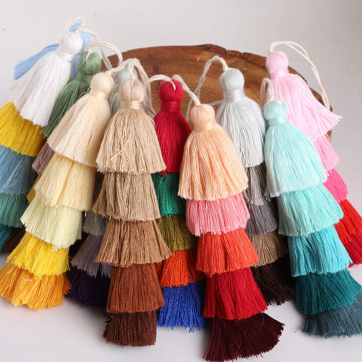 Valure 12cm Polyester Cotton 5 Layers Colorful Key Tassels