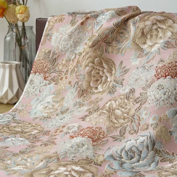Minon Large Flower Thick Yarn Dyed Jacquard Fabric