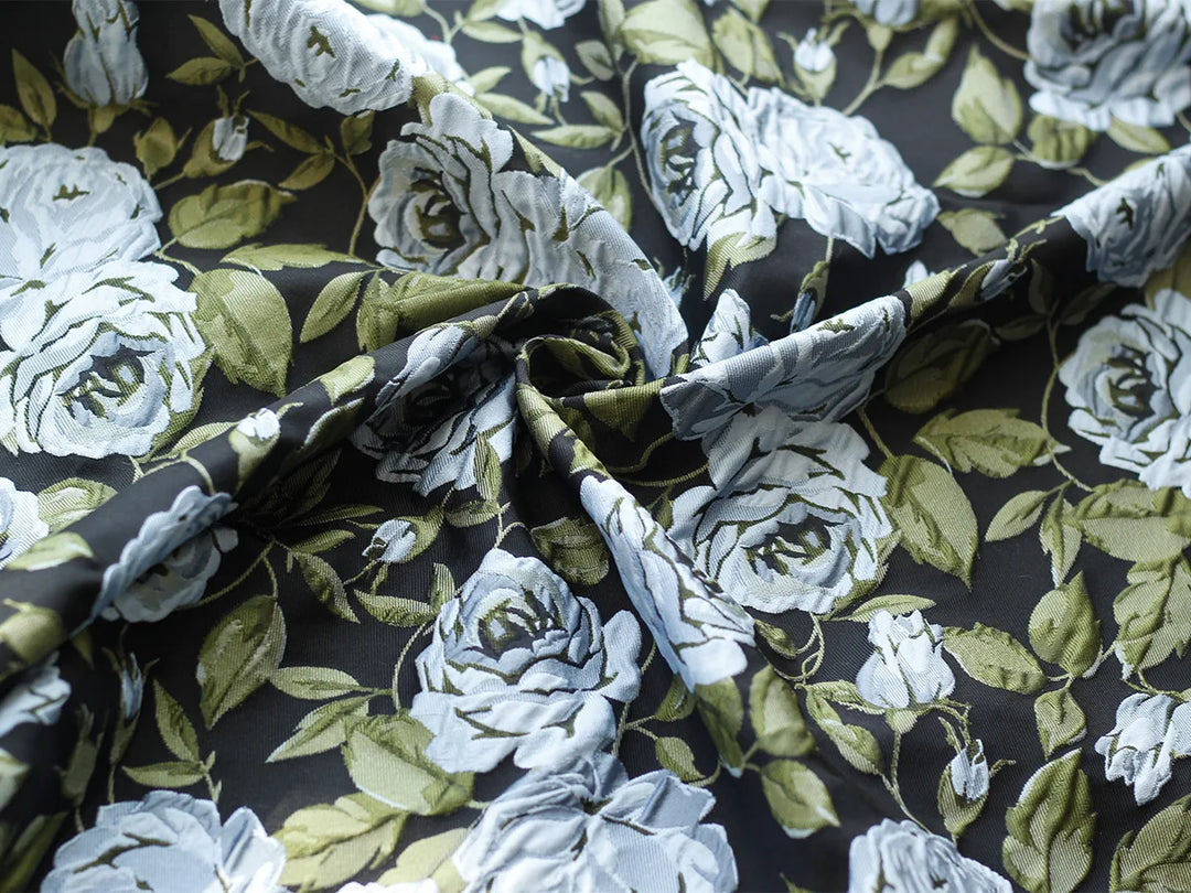 Zinga 3D Large Flower Yarn Dyed Jacquard Fabric