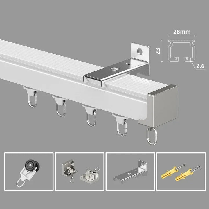 GlideForge Heavy Duty Single Double Curtain Track Up To 120KG