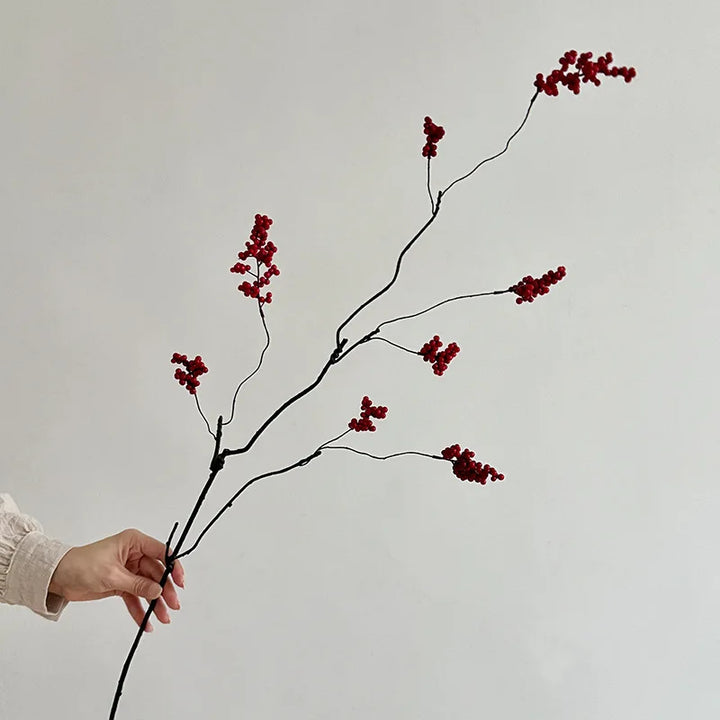 Musa 36 Inch Artificial Red Berry Fruit Branch