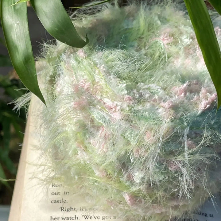 100g Green Flowers Hand Mixed Yarn