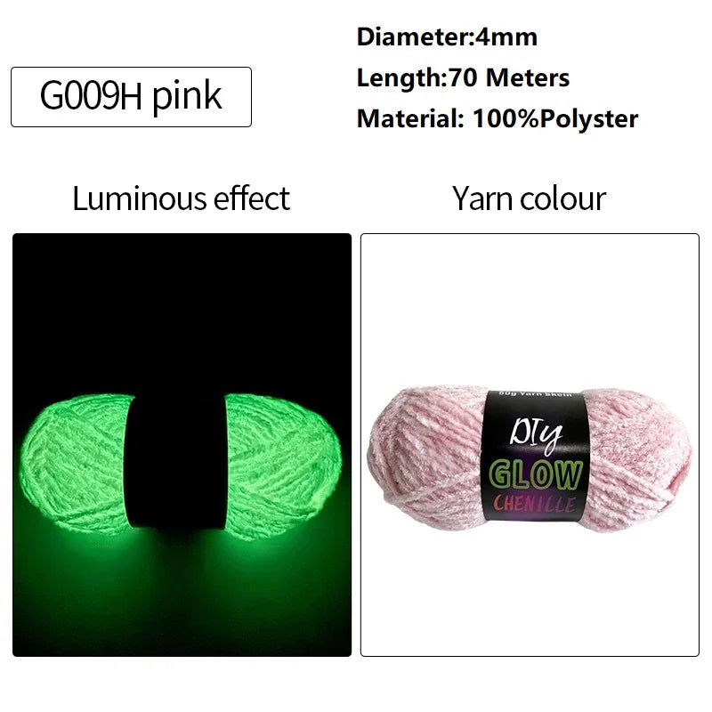 2mm 4mm Luminous Yarn Glow in the Dark Yarn