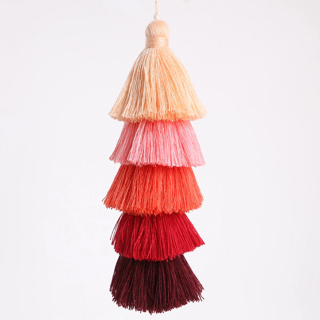 Valure 12cm Polyester Cotton 5 Layers Colorful Key Tassels