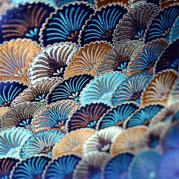 Ancora Oriental Ocean Blue Jacquard Fabric