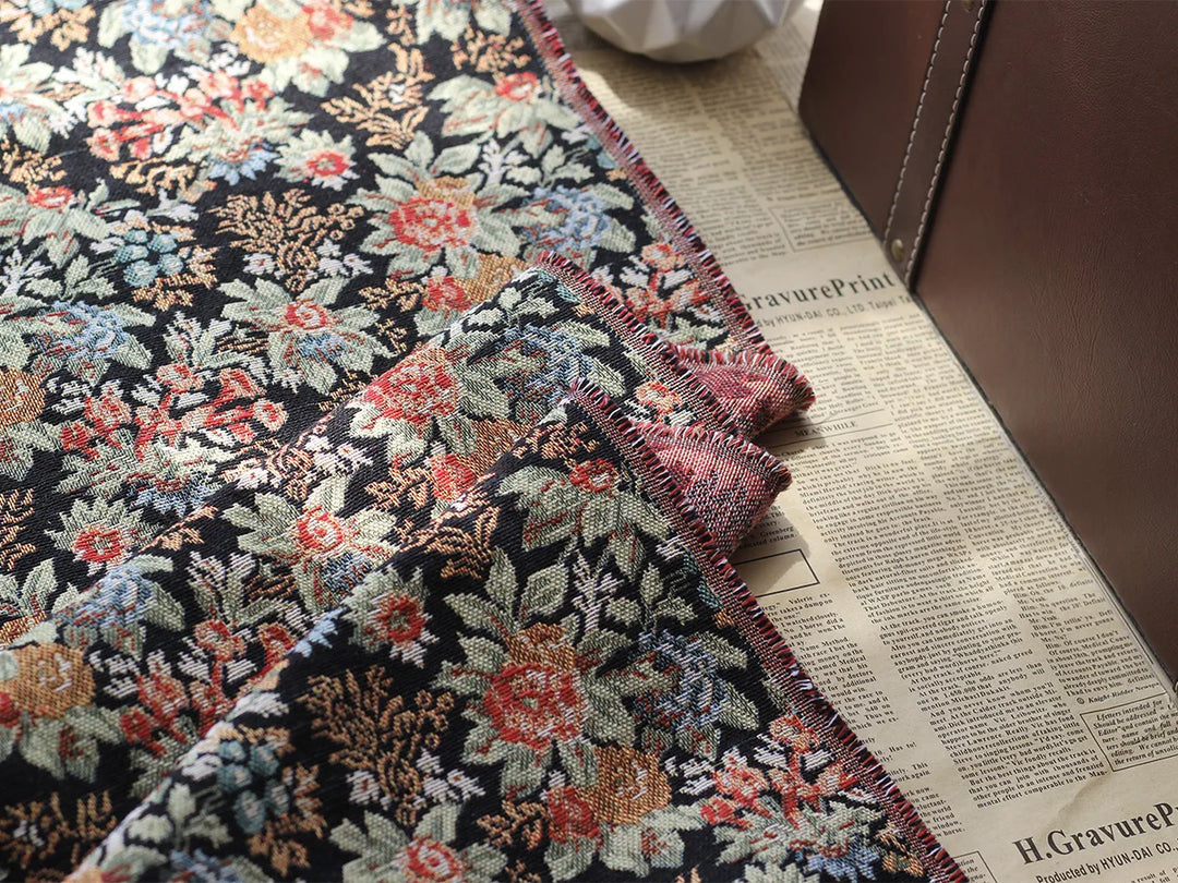 Sabino Retro Embossed Flowers Jacquard Fabric