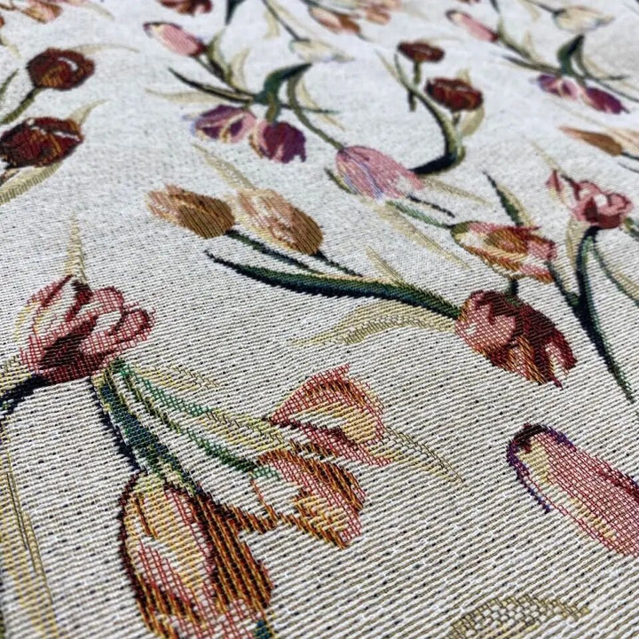 Tessuto in ciniglia jacquard stampato con fiori floreali vintage Posel