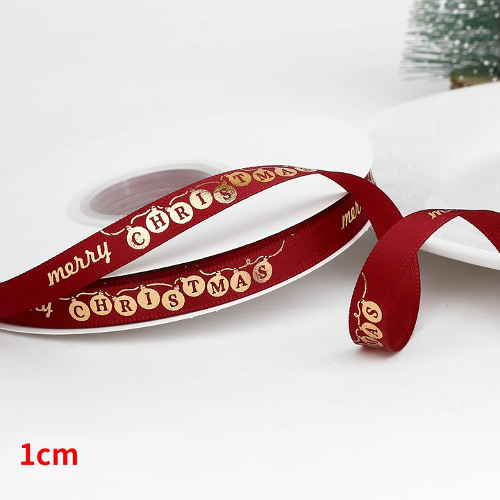 5 Yards / Polyester Printed Christmas Decoration Ribbon