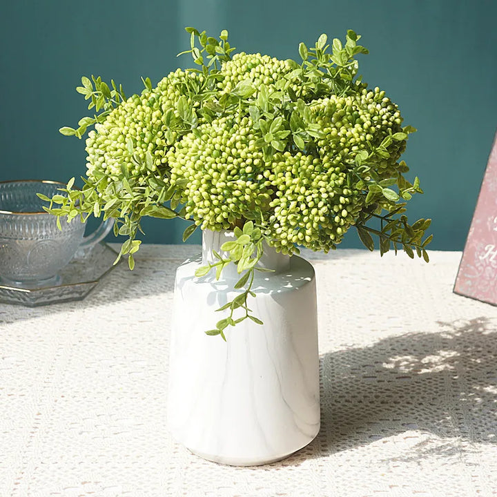 Lina 11 Inch Hydrangea and Oat Grapes Artificial Flower