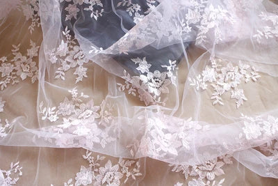 Kivaos Embroidery Tulle Lace Fabric