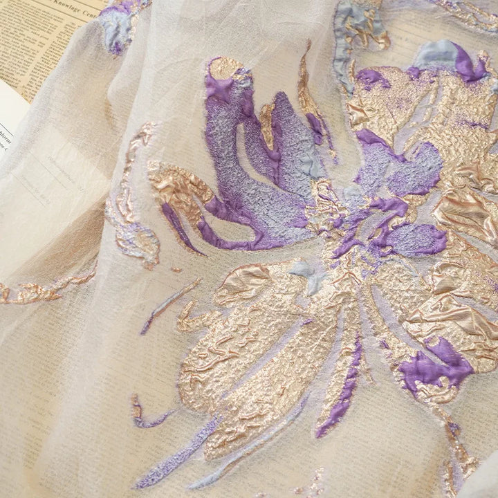 Milosone Semi Sheer Organza Jacquard Fabric