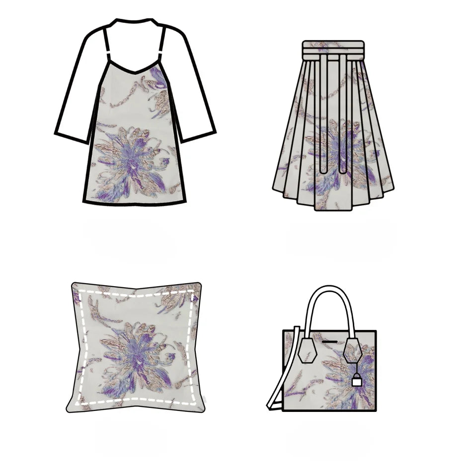 Milosone Semi Sheer Organza Jacquard Fabric