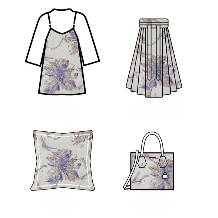 Milosone Semi Sheer Organza Jacquard Fabric