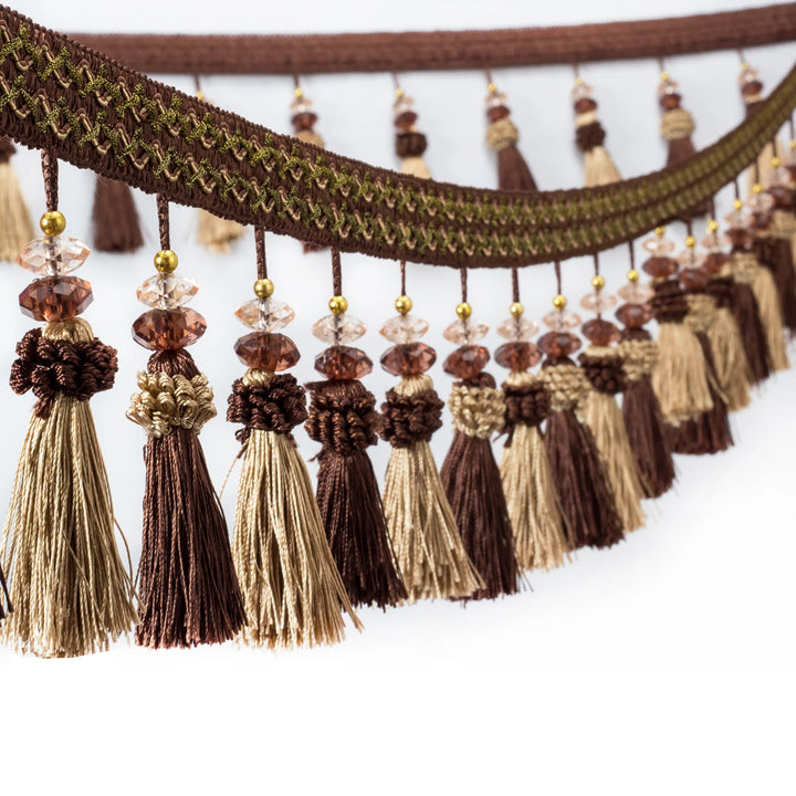 6 Yards / 8 Colors / Pacome Beaded Ball Tassel Fringe Trim