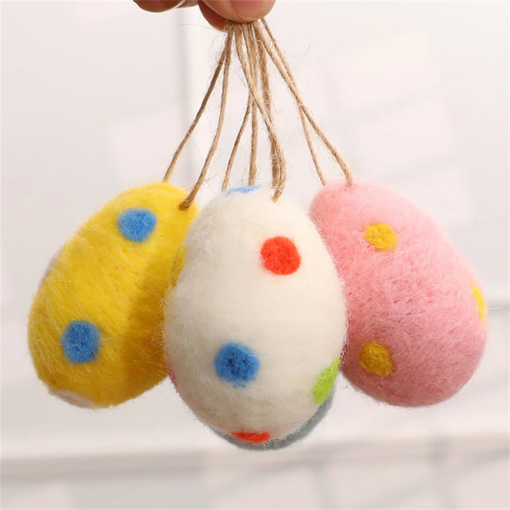 Daisy Wool Felt Easter Egg Ornaments