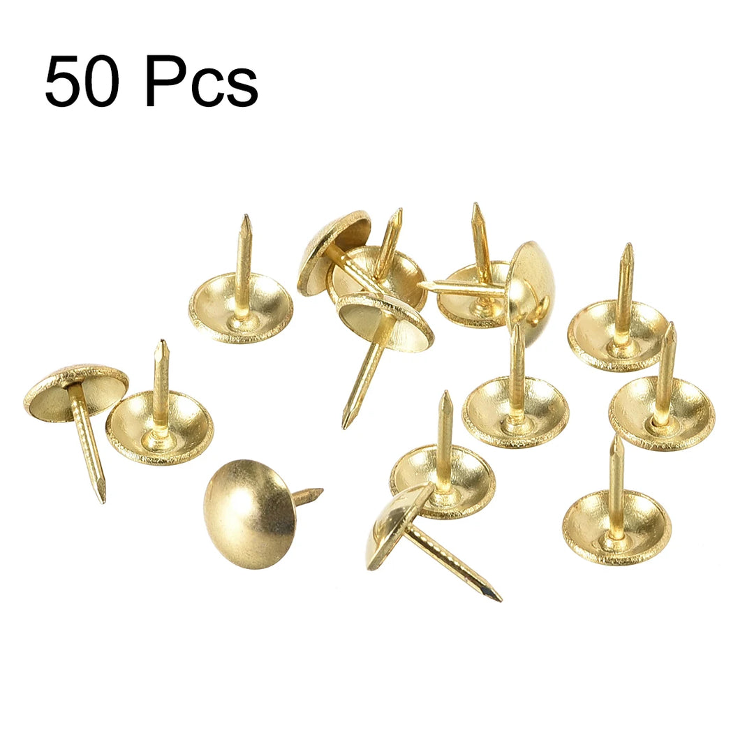 50PC Gold Round Dome Upholstery Nails