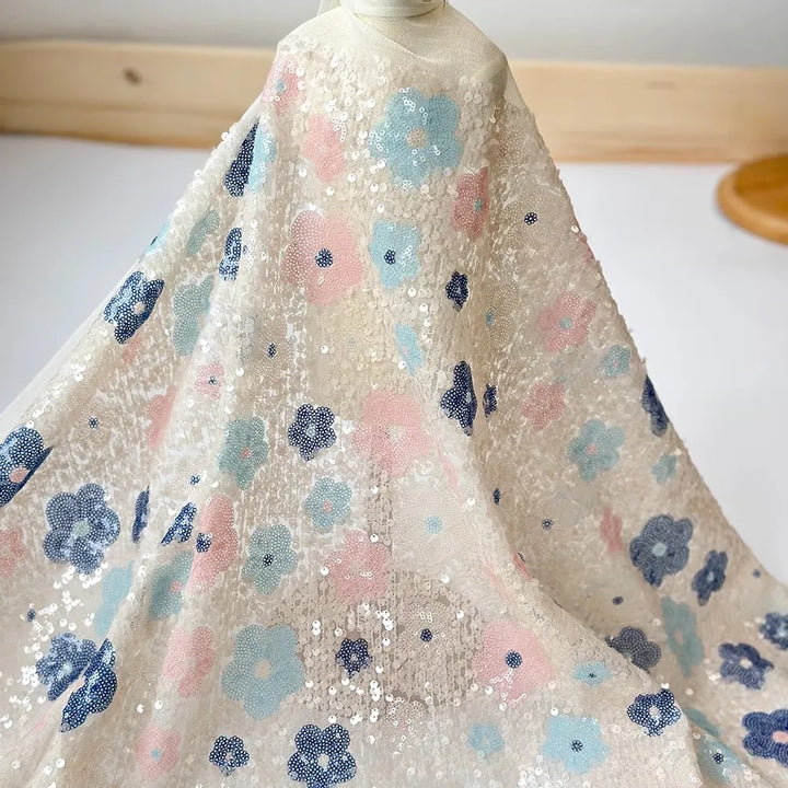 Lioréa Beaded Embroidery Bridal Mesh Lace Fabric