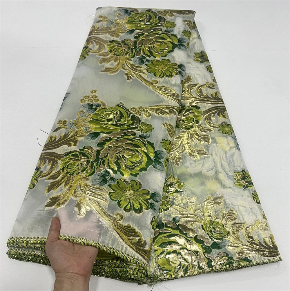 5 YARD / 5 COLORI / Tessuto jacquard in viscosa floreale semitrasparente Resso per abiti, giacche, completi, camicie, fodera di gonne