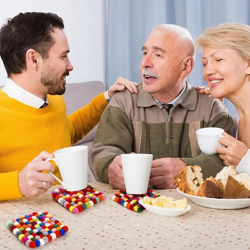 4 Inch Handmade Wool Felt Small Coaster