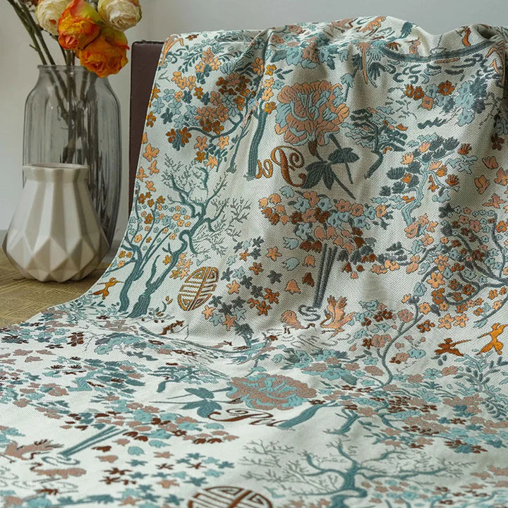 Ava Retro Palace Style Gold Silk Jacquard Fabric