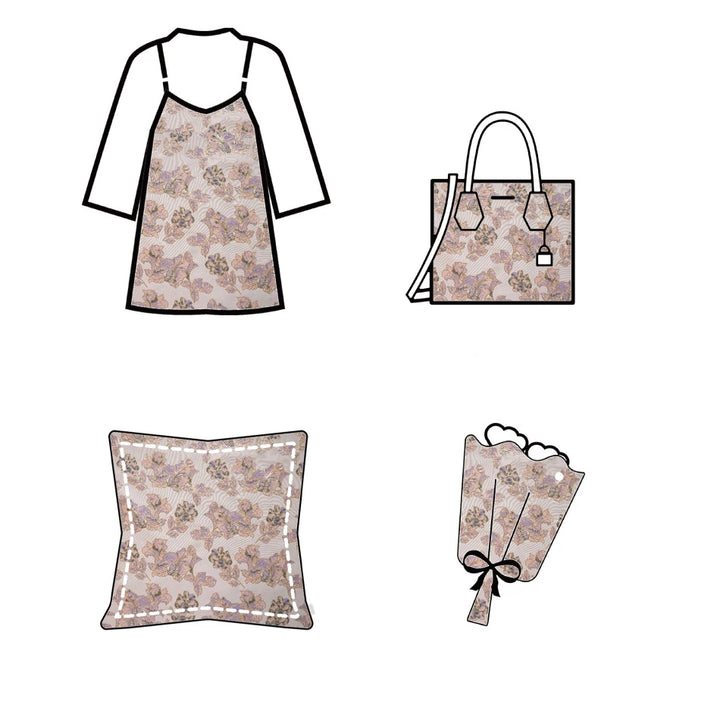 Zairo Golden Pink Yarn Dyed Jacquard Fabric