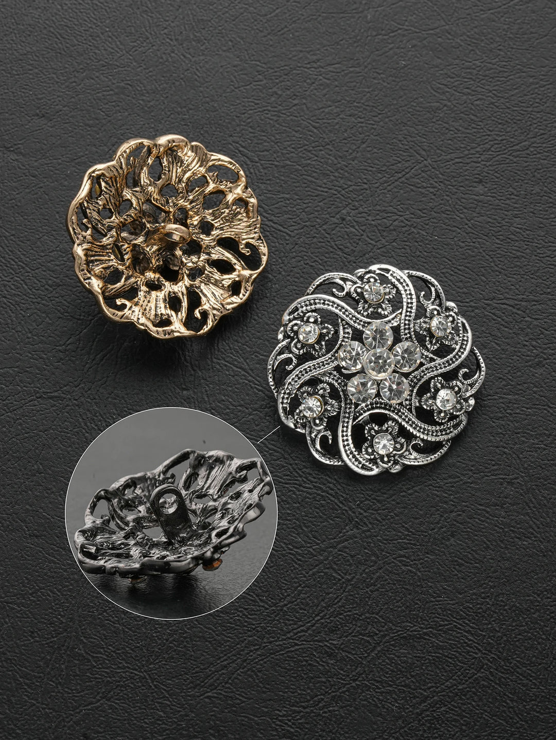 3 PC / Faos Rhinestone Buttons