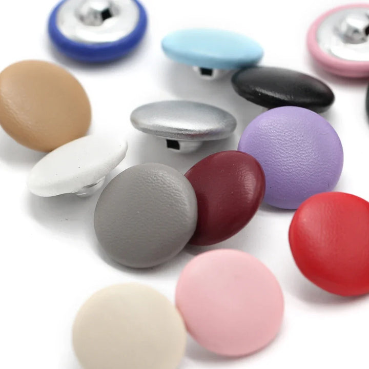 Retson 11/15/20/25/30mm Leather Covered Button - 10 PC