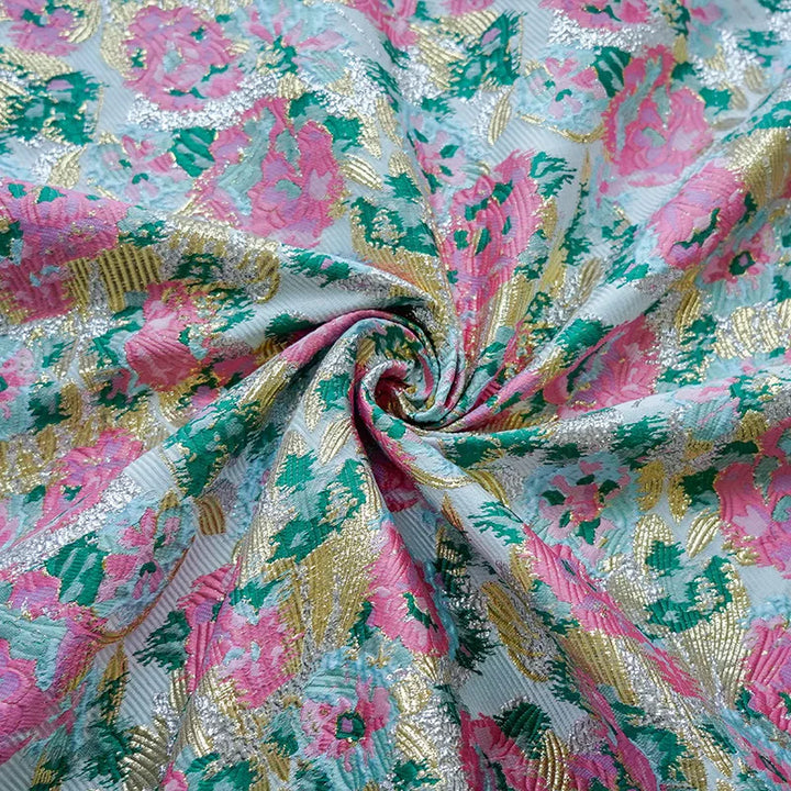 Lumerel Colorful Gold Flower Yarn Dyed Jacquard Fabric