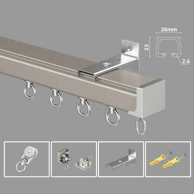 GlideForge Heavy Duty Single Double Curtain Track Up To 120KG